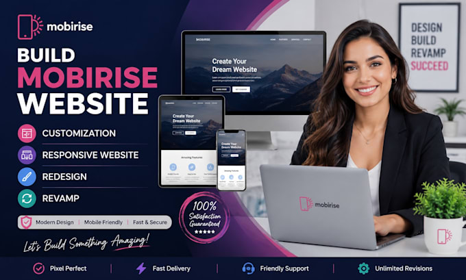 build mobirise website customization mobirise responsive website redesign revamp