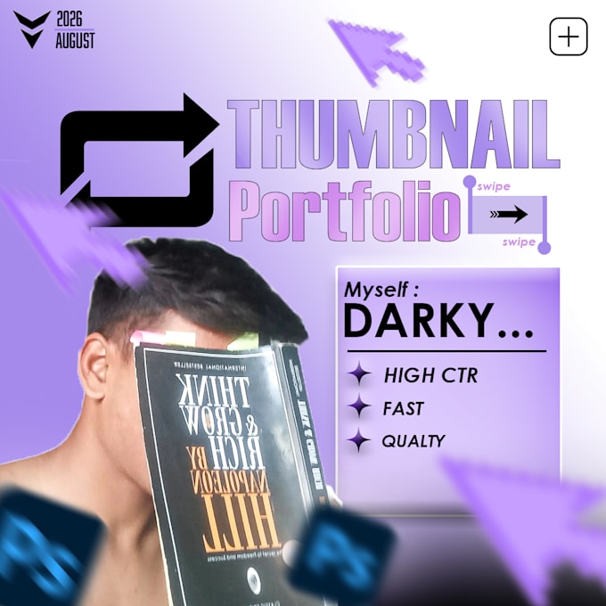 make simple, clean and high CTR youtube thumbnails