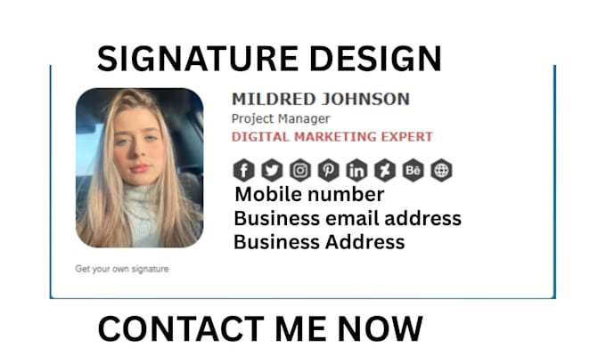 create a professional HTML email signature for gmail, outlook, or any platform