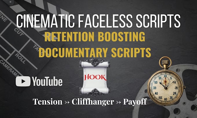 write cinematic documentary youtube scripts for faceless educational channels