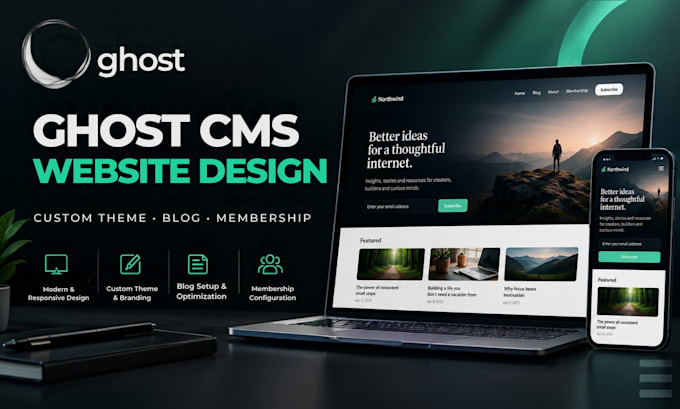 setup ghost website, customize ghost cms blog, ghost cms theme, ghost newsletter