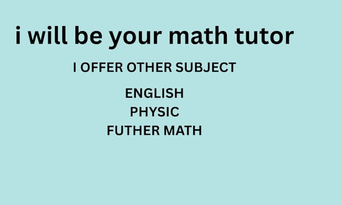 be your math tutor