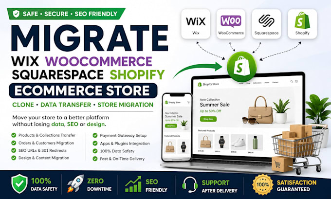 migrate wix woocommerce clone squarespace shopify data transfer ecommerce store