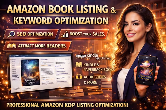 do amazon listing optimization and product description for amazon kdp book
