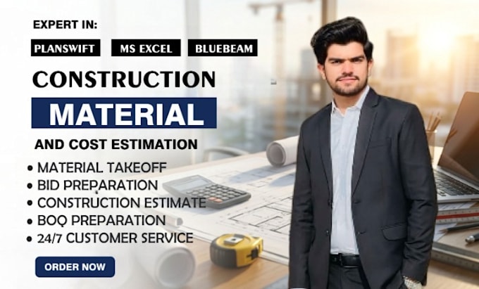 do precise material takeoff, boq and construction cost estimation