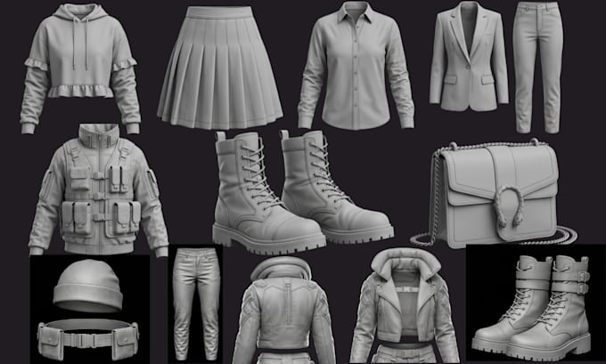 Create realistic 3d second life clothing garment, mesh outfits, and 3d ...