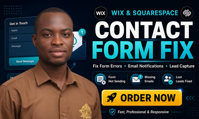 fix wix or squarespace contact form and email notification issues