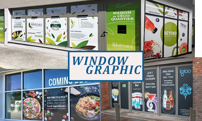 design a shop front, storefront, window graphics or vinyl stickers