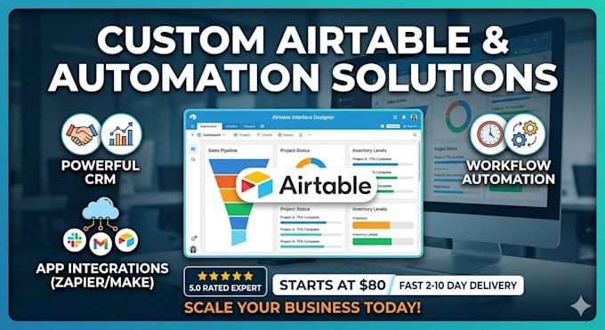 build a custom airtable database and workflow automation