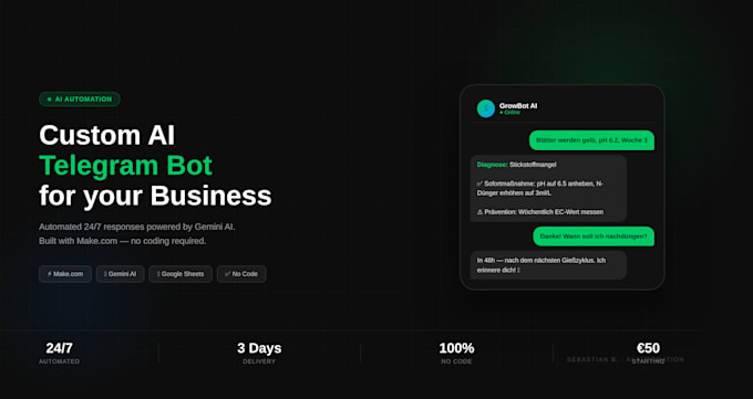 build you a custom ai telegram bot with makecom
