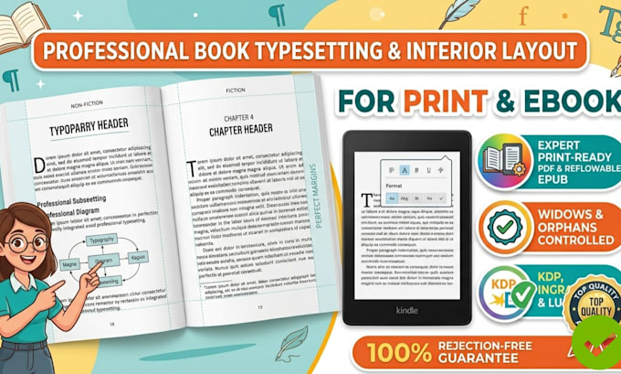 do book typesetting and interior layout for print and ebook