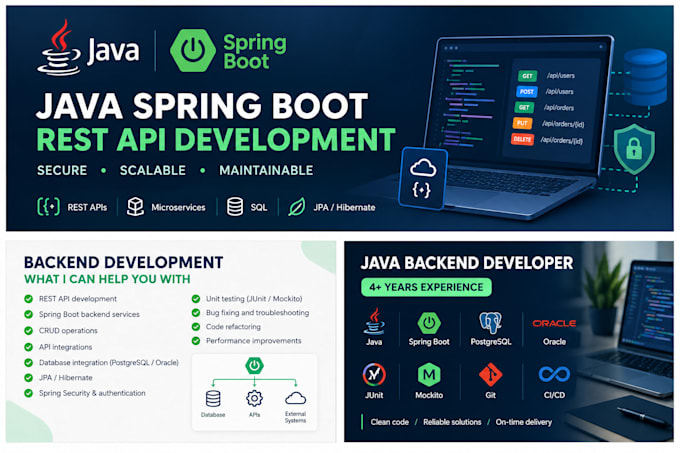 develop java spring boot backend apis