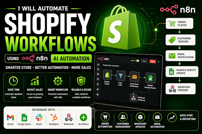 build shopify ai automation using n8n workflow