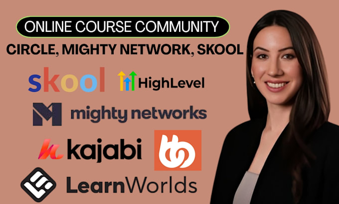 setup skool, circle, mighty networks and kajabi community professionally