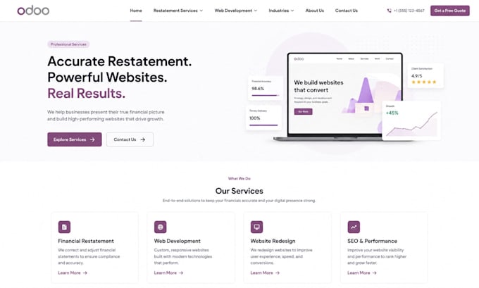 develop customize and fix your odoo erp website