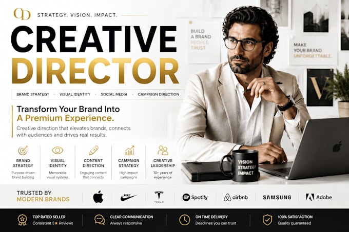 be your creative director for brand strategy identity  design   content creation