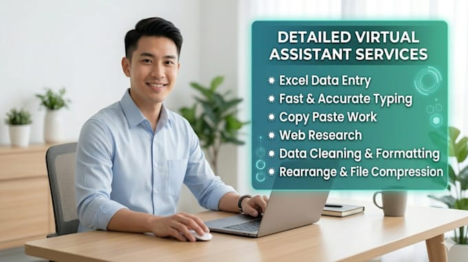 do excel data entry, typing, copy paste and web research