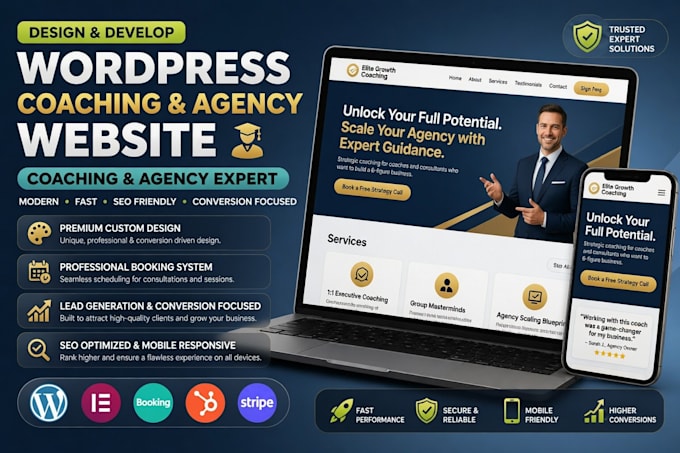 build coaching wordpress website wordpress website for agency elementor website