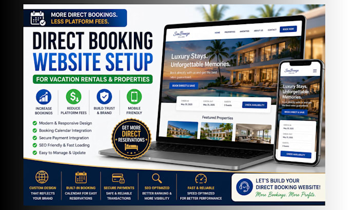 build direct booking website setup for vacation rentals
