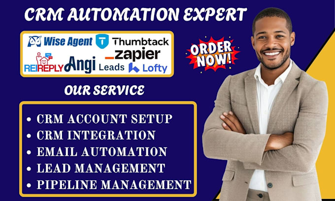 wise agent rei reply angi lead lofty crm automation thumbtack zapier integration