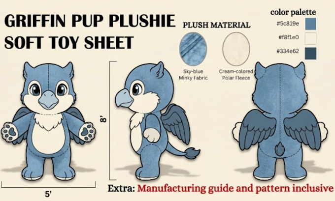create custom plushie reference sheets stuffed animal characters ych concept