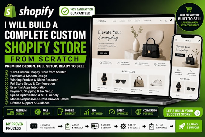 Build complete custom shopify store from scratch with premium design ...
