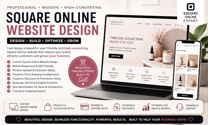 build square store business ecommerce website redesign weebly online store seo
