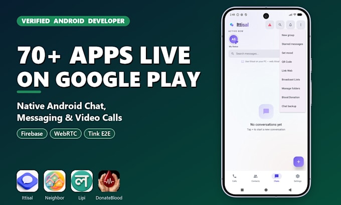 build android chat app with firebase and video calls
