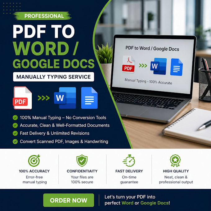 do convert PDF to word google docs manually typing service