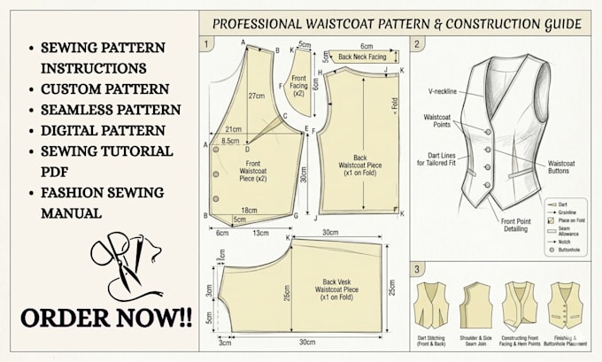 create step by step sewing instructions and pattern guides for your garment