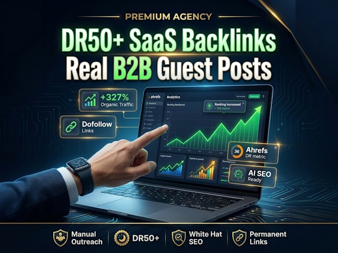 build high authority saas backlinks on dr50 b2b blogs