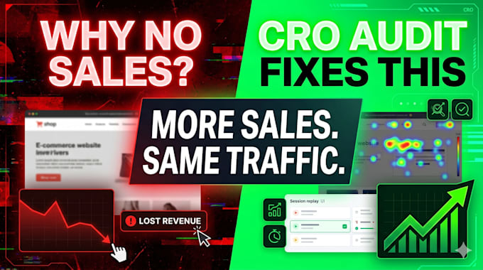 do cro audit to increase conversions using heatmaps, session recordings
