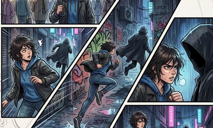 draw manga pages comic panel webtoon episodes and sequential art