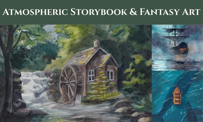 atmospheric watercolor fantasy landscape or storybook illustration