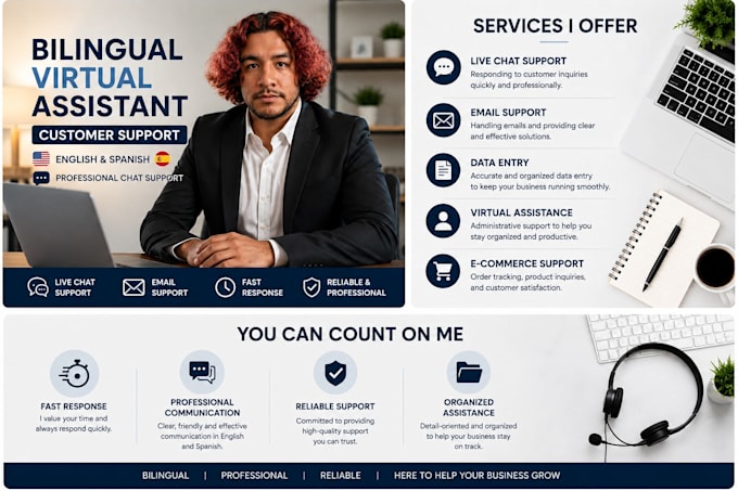 be your professional bilingual virtual assistance