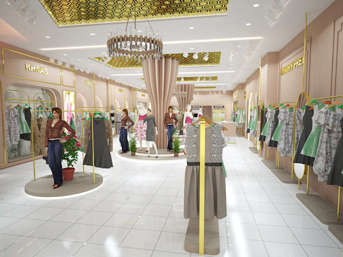 create realistic retail shop interior render in 3ds max