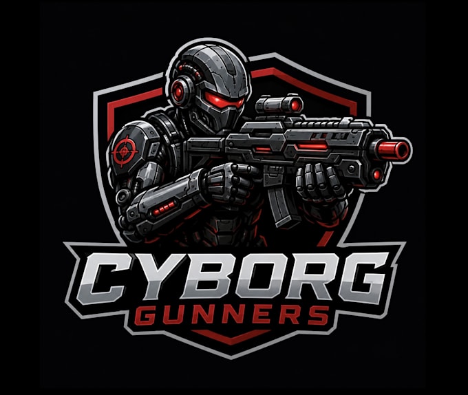 create cyborg gunners mascot logo design service