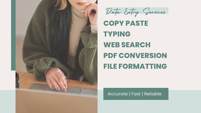 do data entry copy paste, typing, web research and PDF conversion