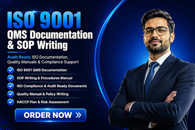 create iso 9001 qms documentation, sops and quality manual