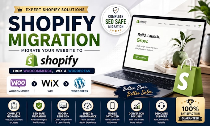 do shopify migration from woocommerce, wix, and wordpress websites migration