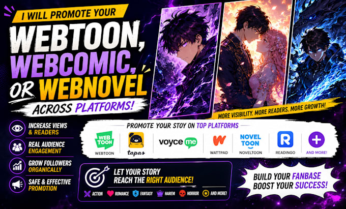 promote your webtoon, webcomic, or webnovel across platforms