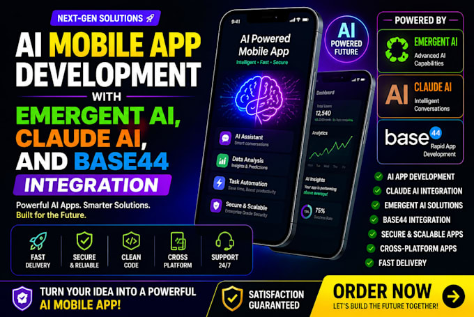 ai mobile app development with emergent ai, claude ai, and base44 integration