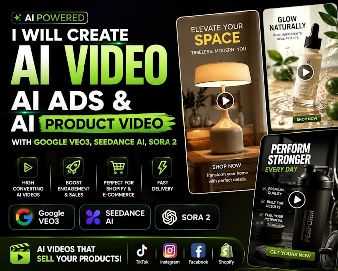 create ai video, ai ads, ai product video with google veo3, seedance ai, sora 2