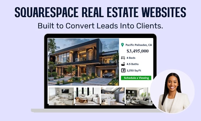 design redesign squarespace real estate website that converts leads into clients