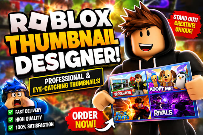 design roblox thumbnails for your game