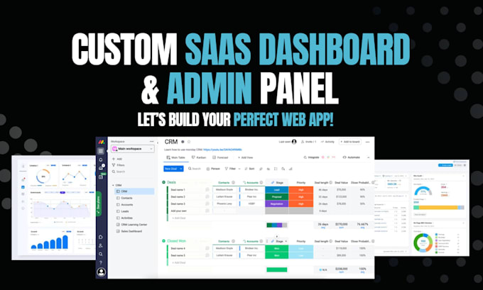 build saas dashboard and admin panel with react nextjs nodejs