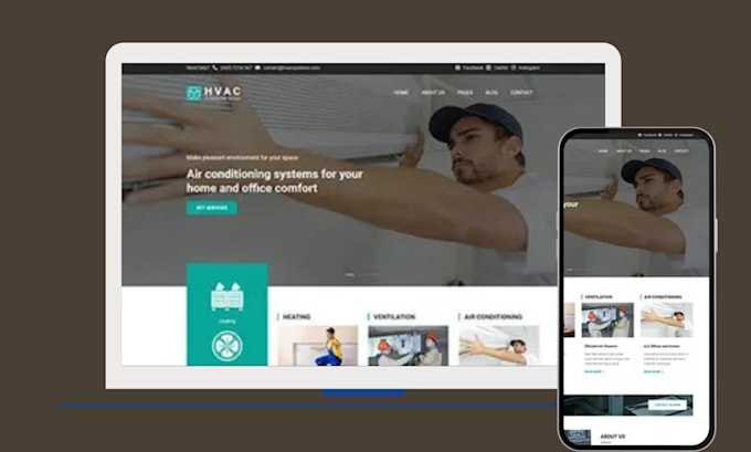 design  hvac website plumbing and electrical contractor website