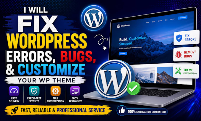 fix wordpress errors, bugs, and customize your wp theme