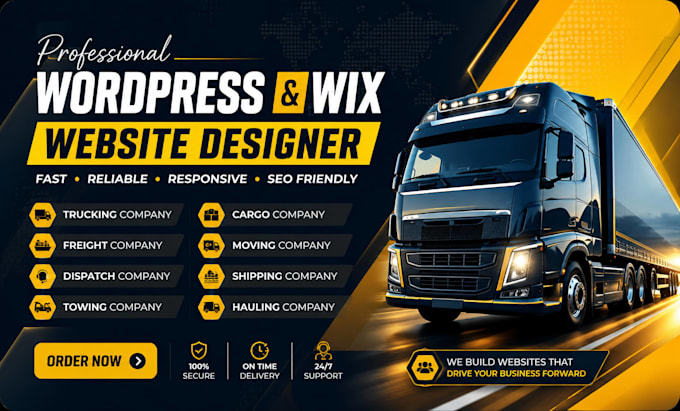 design logistics, trucking, cargo and dispatch website