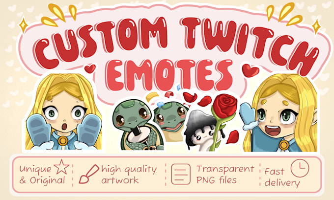 design high quality custom twitch emotes for streamers